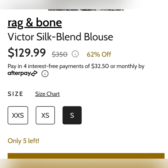 Rag and Bone Victor black silk surplice blouse size PS - Picture 13 of 15